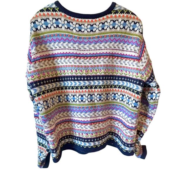 Vintage 90s Floral Textured Bobble Cardigan Sweater Y2K Fair Isle Cottagecore XL - Picture 7 of 11